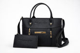 Luxe Signature 2-Piece Tote Handbag Set Black